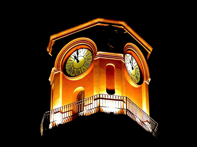 tower with lights in gracia